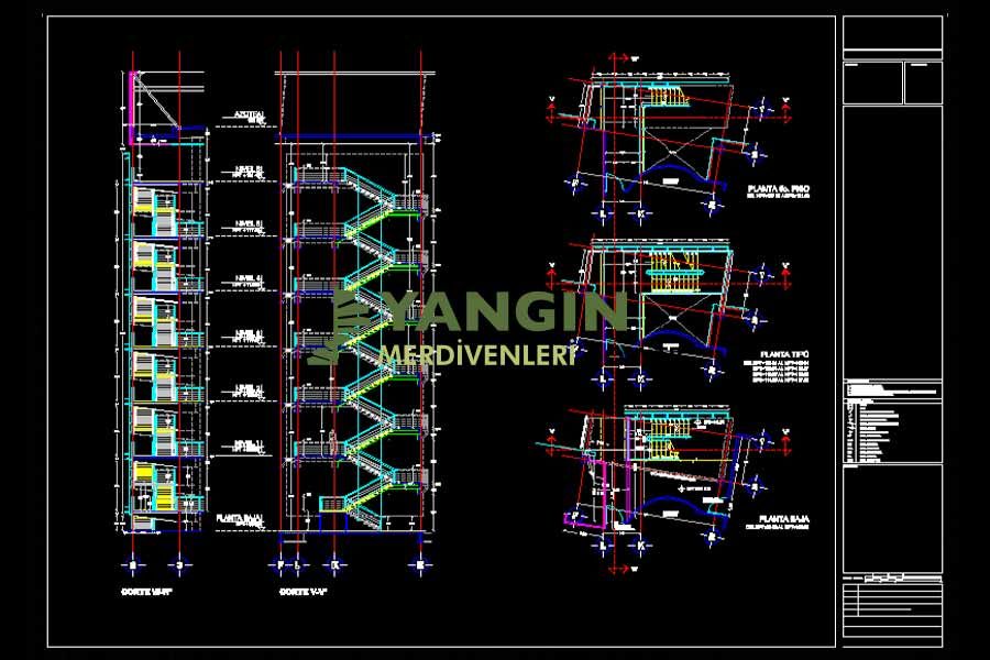 Yangın Merdiveni Projesi - Yangın Merdivenleri COM TR